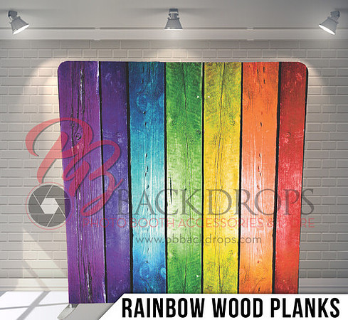 Rainbow wooden plank backdrop