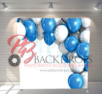 Blue and silver baloons