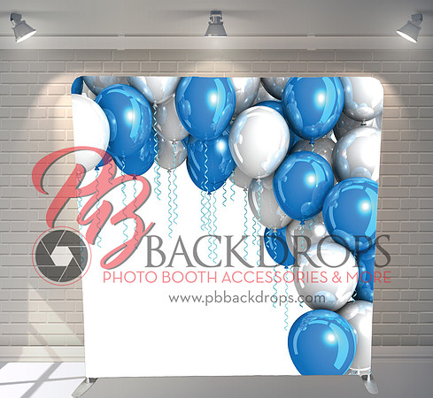 Blue and silver baloons
